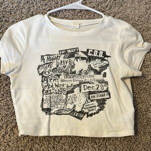 Graphic Print Womens T-Shirt - White